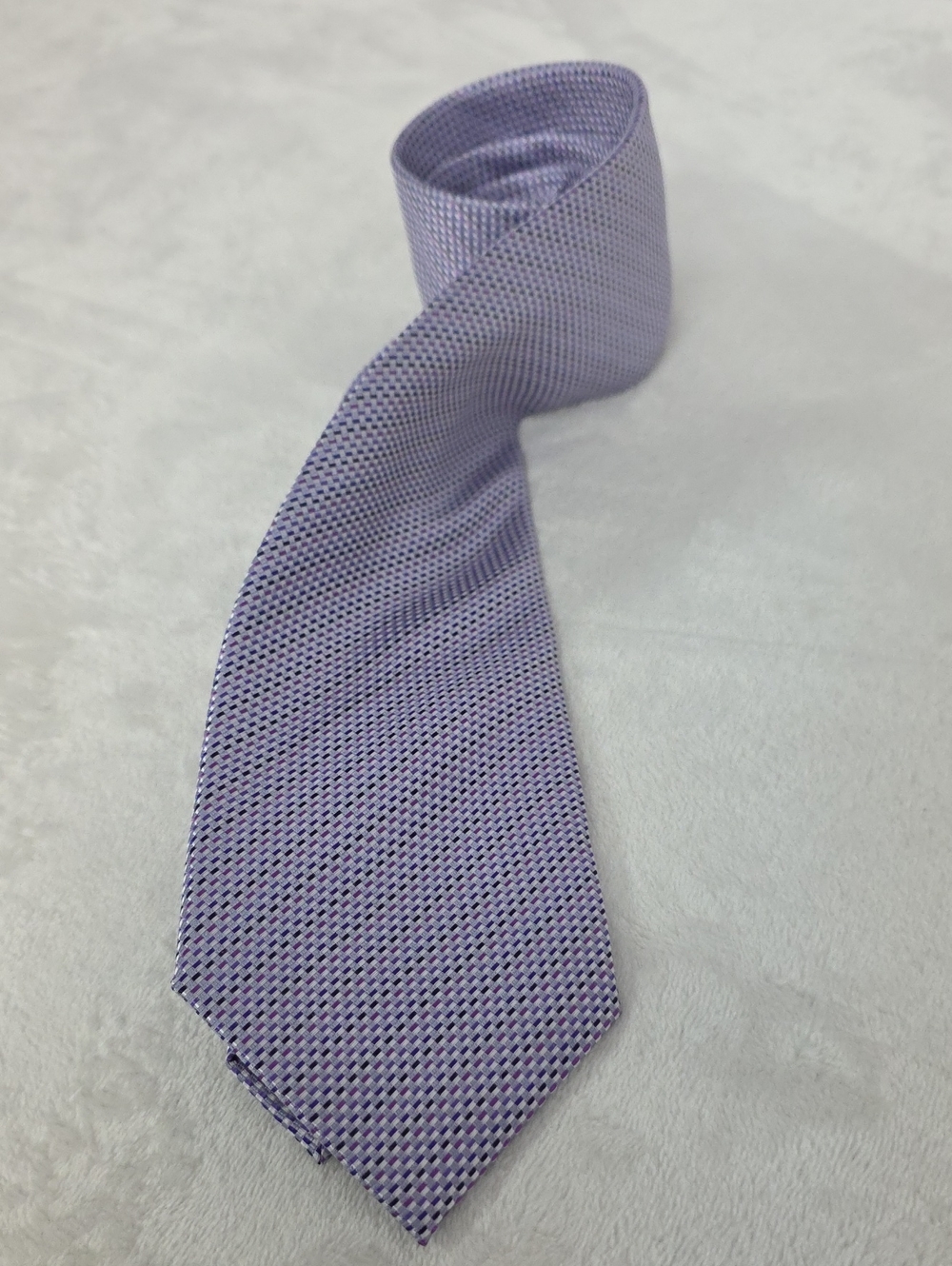 Stafford Performance Purple Geometric Silk Tie